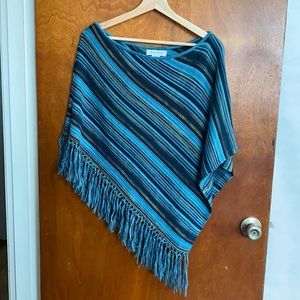 Y2K Nine West Striped Knit Poncho